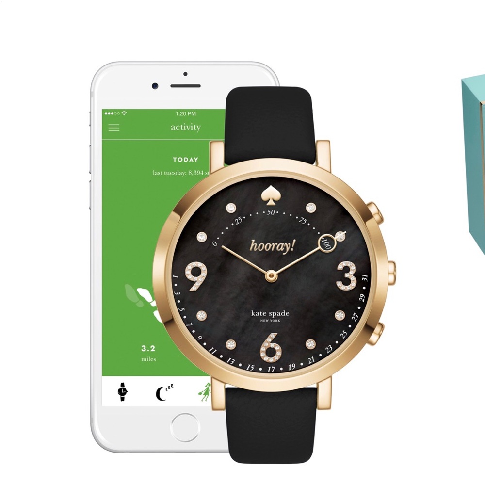Kate Spade Monterey Black Leather Smartwatch